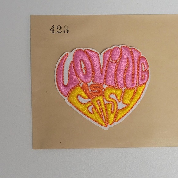 VTG Iron On Patch, Loving is Easy, 2" Retro 60s 70s - Picture 7 of 7